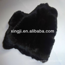 Dyed black color rabbit fur Rex rabbit skins for garment